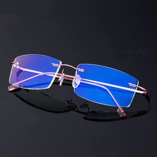

lightweight rimless glasses frame memory titanium eyeglasses women men square myopia optical glasses frames oculos de grau, White;black