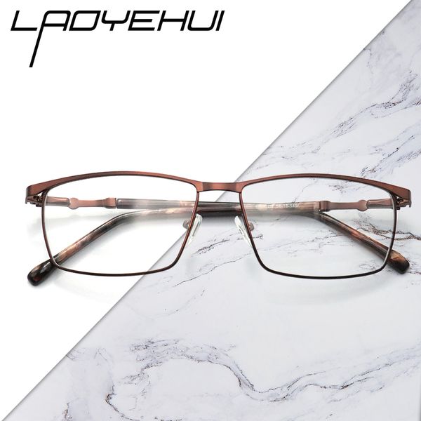 

vintage retro square rectangular metal prescription ultralight eyeglasses frames man hyperopia myopia brand diopters glasses, Black