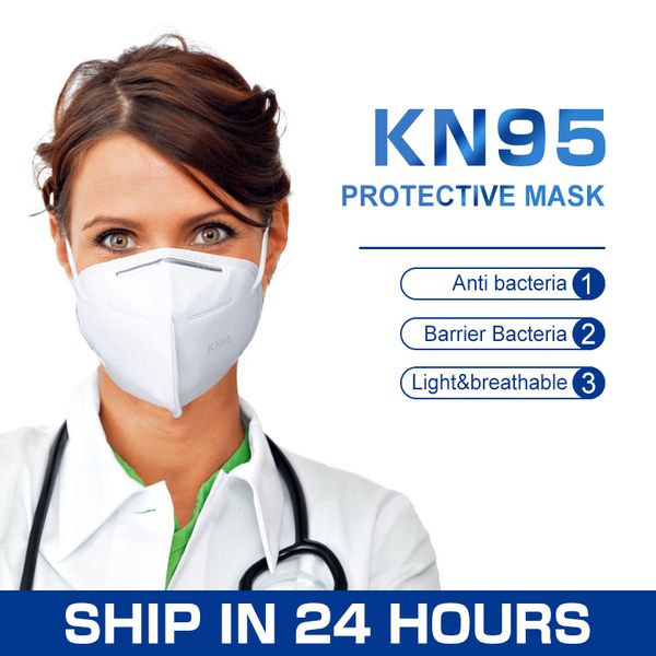 

100pcs kn95 face masks respirator ffp2 mouth face mask anti dust protective particulate respirator pollution filter 4 ply masks