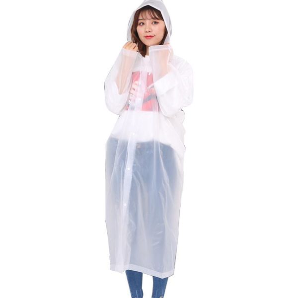 

peva women man raincoat waterproof poncho jacket transparent hoodie portable rain coat camping hooded rainwear suit