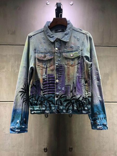 

2019" МУЖСКАЯ КУРТКА DENIM OUTERWEA NEW DENIM TOP КУРТКА локомотивных TIDE BRAND Джинсовая MEN DENIM ветр