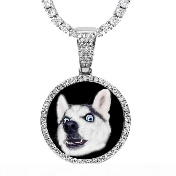 

charming jewelry gold silver color full cz round custom made p medallions necklace & pendant with cz tennis chain for men women gift