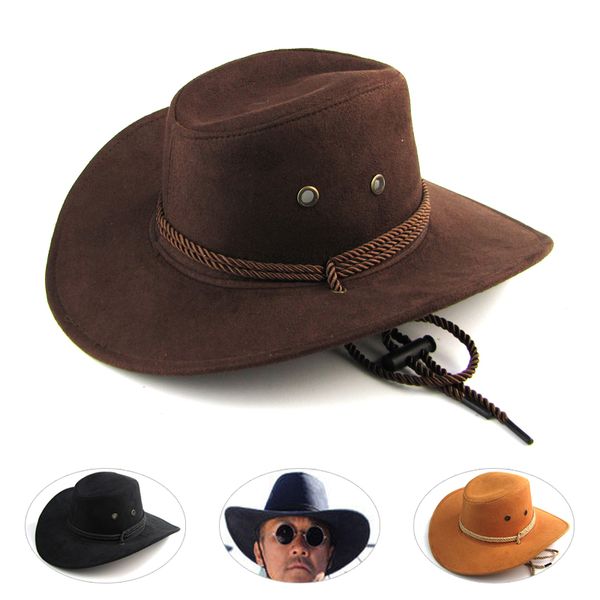 

2020 new arrival men women 3 color large brim hat cowboy hat for man millinery outdoor sunbonnet casual fashion father gift