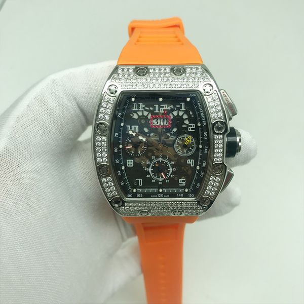 

2 вида R-M с бриллиантами серебряные часы отличные мужские часы высшего качества с