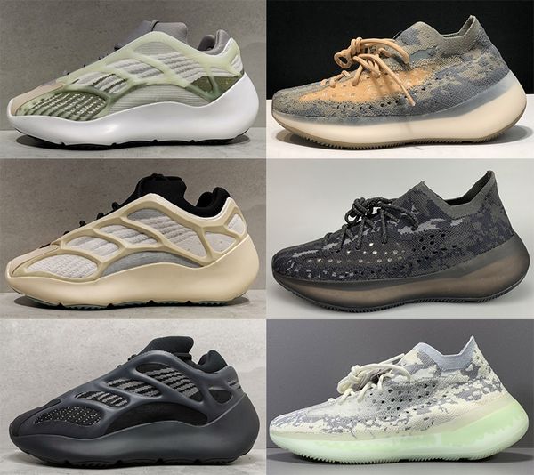 

оптовая 700s v3 white glow серебристые мода мужчины женщины kanye west углеродные обувь luminous runner бег кроссовки дешевые 36-45