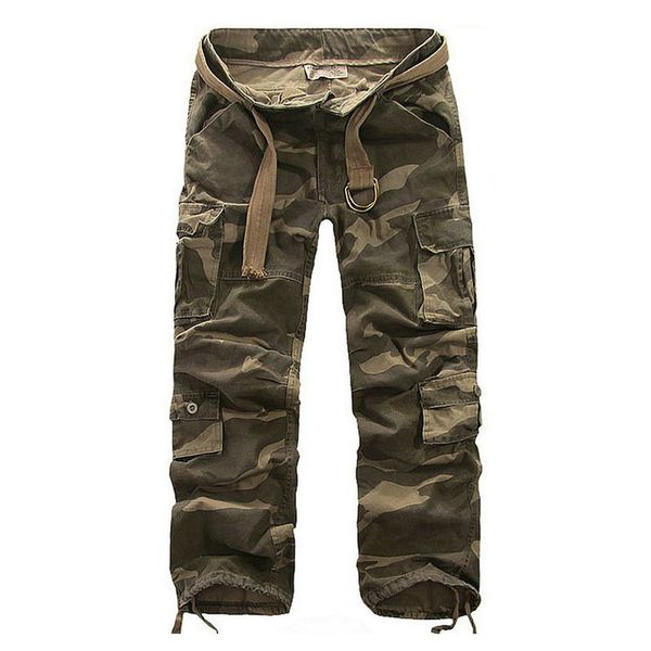 

military cargo pants men cotton tactical pants casual trousers men pantalon hombre(belt, Black