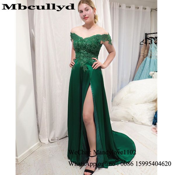 

mbcullyd prom dress dark green long split 2020 modest lace applique evening dress for women formal vestidos de fiesta de noche, White;black