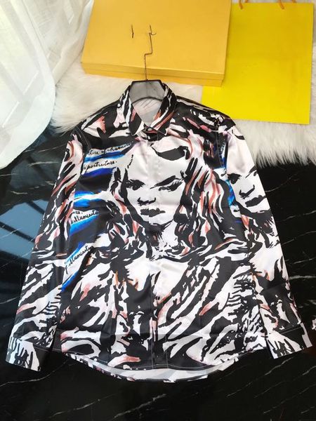 

a600118 fashion men's shirts 2020 runway european design party style men's clothing, White;black