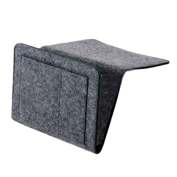 

bedside felt storage bag with pockets bed sofa desk hanging organizer for phone magazines tablets remotes new