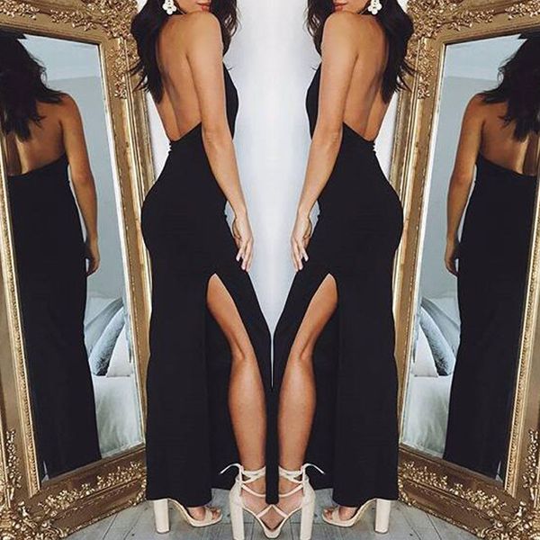 

elegant sequin tassel maxi mermaid dress women evening party summer dress 2019 backless mesh long dress vestidos, Black;pink