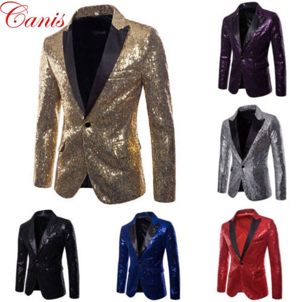 

men sequins suit blazer jacket 2020 brand shiny glitter embellished blazer male slim dj club stage formal wedding suit, White;black