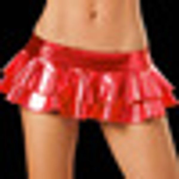 

womens shiny mini skirt faux leather solid dance costumes night club hot, Black
