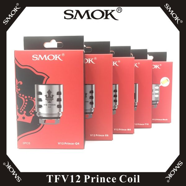 

SMOK TFV12 Prince сменная катушка X6 Q4 M4 T10 Сетка Strip X2 Clapton Катушка для TFV12 Принц Resa Принц Танк 100% оригинал Smoktech