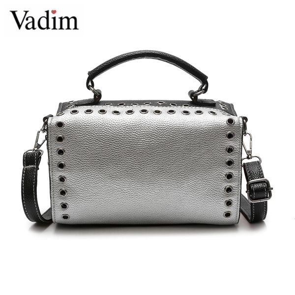 

vadim 2019 designer rivet bag women handbags ladies shoulder bags crossbody female messenger bag boston brand bolsos feminina
