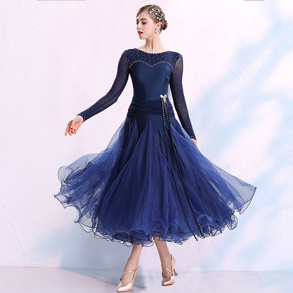 

new ballroom waltz modern dance dress ballroom dance competition dresses standard dancing clothes tango dress, Black;red