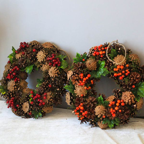 

autumn wreath fall home decor wedding decoration berries rustic wreath door country handmade door accessories garland