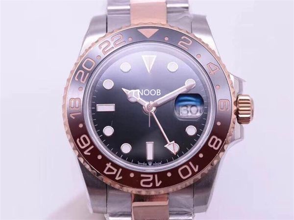 

ks 01 40mm diameter black designer watches 2836 automatic mechanical movement 316l fine steel watchband world standard time gmt dial, Slivery;brown