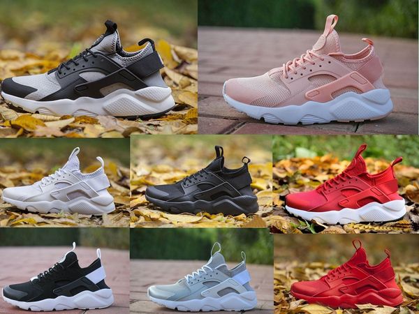 

2019 new ultra huarache 4.0 4 iv classical triple white black blue running shoes men women huaraches sports sneaker trainers shoe 36-45