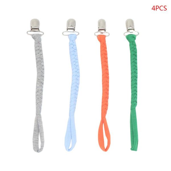 

4pcs baby pacifier clip chain cotton holder soother for infant chew teething toy xxfe