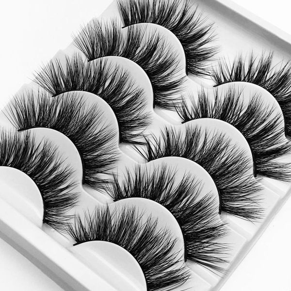 

5 pairs false eyelashes handmade natural false eye lashes natural fake thick black eyelash extension g811