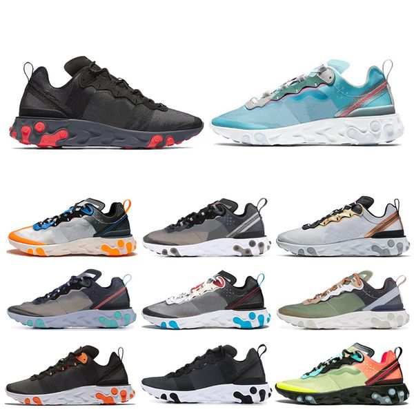 

nike epic react element 87 55 мужчины женщины кроссовки белый черный парус royal tint desert sand дизайнер дышащие спортивные кроссовки разм, White;red