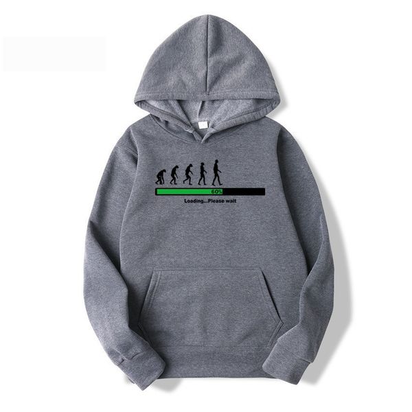 

2020ss the history of human evolution street style, fall and winter fleece fleece hoodie wholesale fashion hoodie lovers hoodie white font, Black