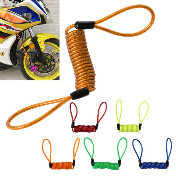 

120cm motorcycle alarm disc lock security anti thief motorbike disc lock reminder coil cable bicycle security