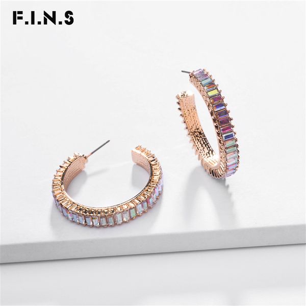 

f.i.n.s trendy gold color statement earings fashion jewelry rectangle crystal jeweled heart round big hoop earrings for women, Golden;silver