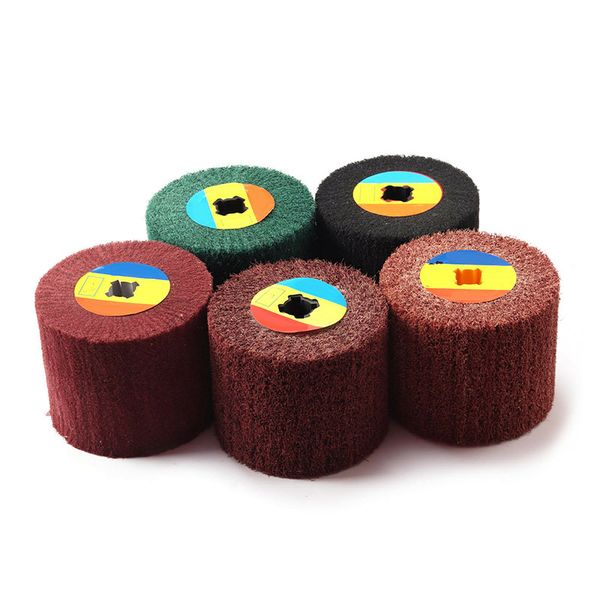 

non-woven abrasive flap wheel wire drawing polishing burnishing wheel grit60-320