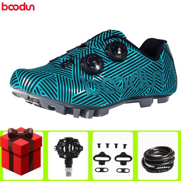 

boodun cycling shoes men sapatilha ciclismo mtb mountain bike add pedal set lock men sneakers self-locking bicycle shoes, Black