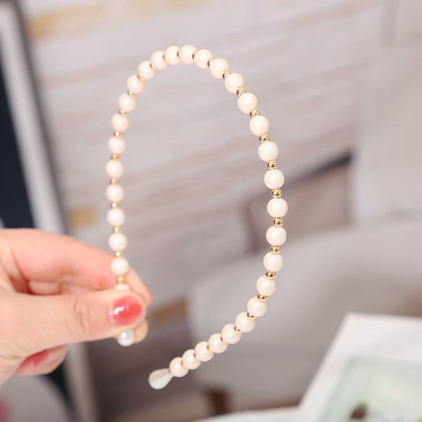 

symphony pearl hairband thin edge alice band cerchietto aliceband baby hair bands with flowers hair style girl easy headwears scmso, Black;brown