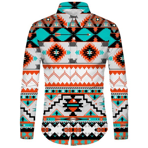 

klv men shirts fashion casual long sleeve shirt hawaiian beach shirt cartoon argyle printing vintage ethnic shirts, White;black