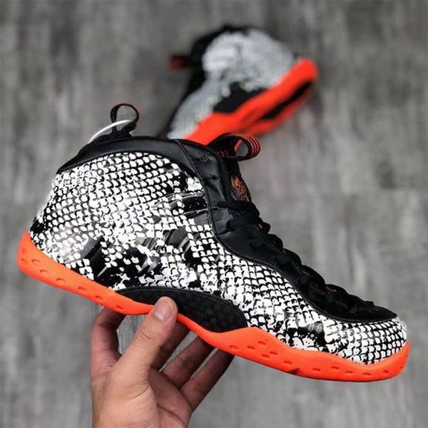 

new form one snakeskin penny hardaway men basketball shoes mens trainers abalone habanero foams sports sneakers shoes, Black