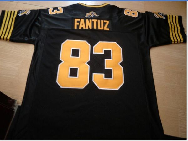 

custom hamilton tiger-cats andy fantuz #83 custom black white full embroidery college jersey size s-5xl or custom any name or number jersey