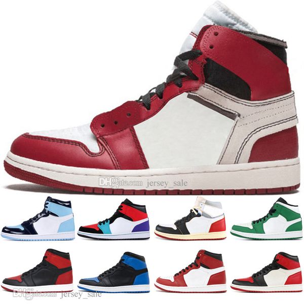 

1 high og banned bred toe black spider-man unc 1s 3 mens basketball shoes homage to home chicago royal blue men sports designer sneakers