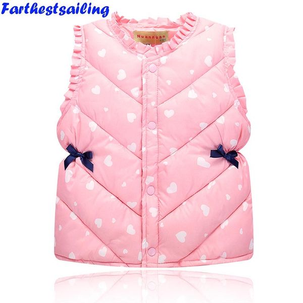 

children clothes cute print children's vests girls seeveless outerwear jackets cotton warm kids vest for 3-8years girl waistcoat, Blue