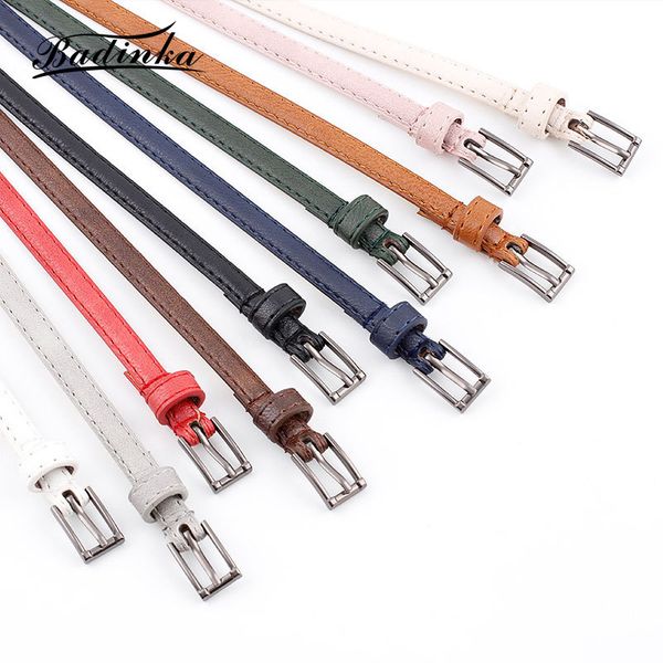 

2020 new designer pink black red narrow skinny faux leather belt female vintage square pin buckle belts for women jeans pants, Black;brown