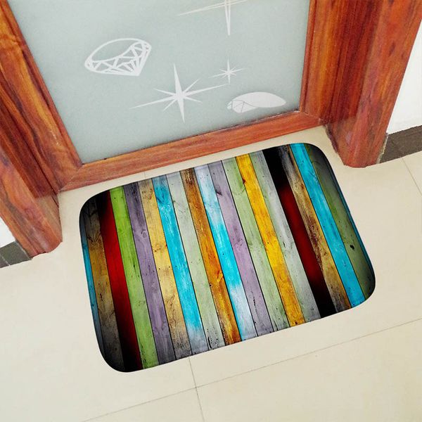 

europe type 2 size absorb water hallway doormat anti - slip 3d printing bathroom carpet colorful kitchen mat
