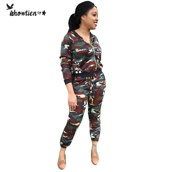 

casual women set tracksuit 2 piece set outfits camo sweatshirt sweat suits women matching two piece sets and pants#0618, White;black