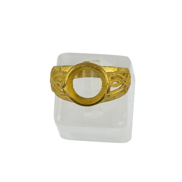 

golden brass round bezel adjustable hollow flower ring blank bases diy, Golden;silver