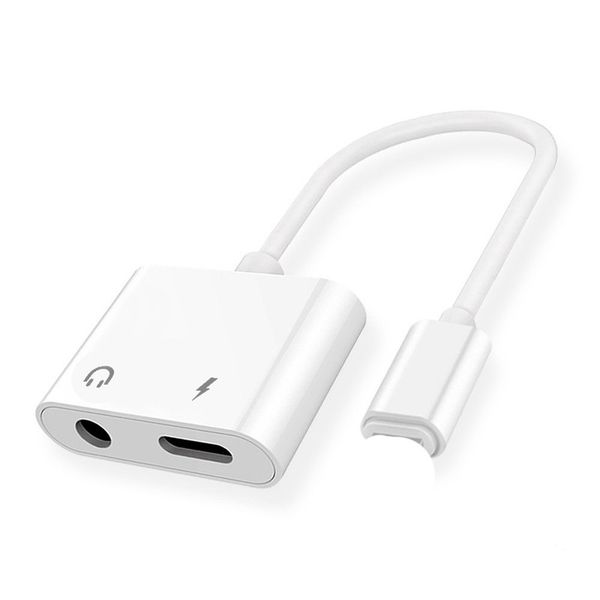 

2in1 adapter 3 5mm aux jack headphone earphone audio plitter white cable charging mu ic for iphone 8 x max xr