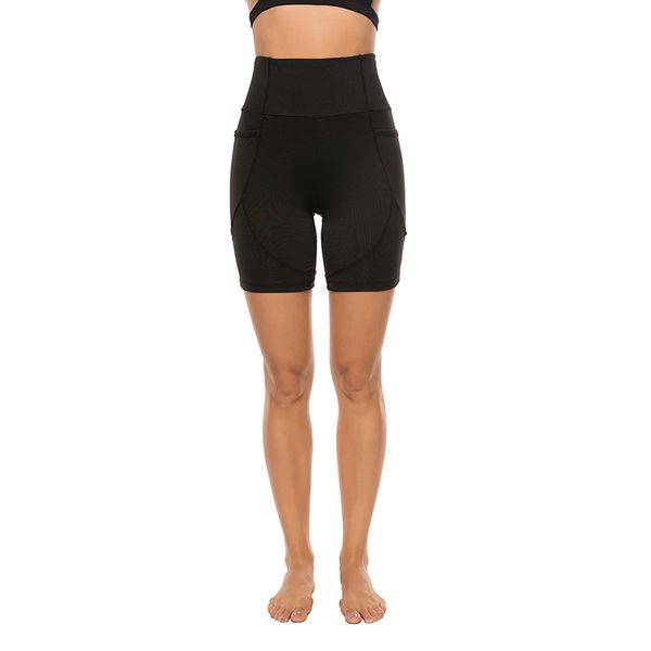 

women casual high elastic waist tight fitness slim skinny dancing shorts solid color exercise shorts for female girls teenager, White;black