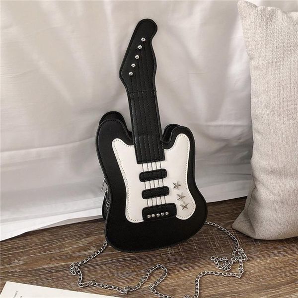 

creative rock guitar shoulder bag women 2020 fashion 3d funny leather handbags wild mini messenger bag bolsa feminina