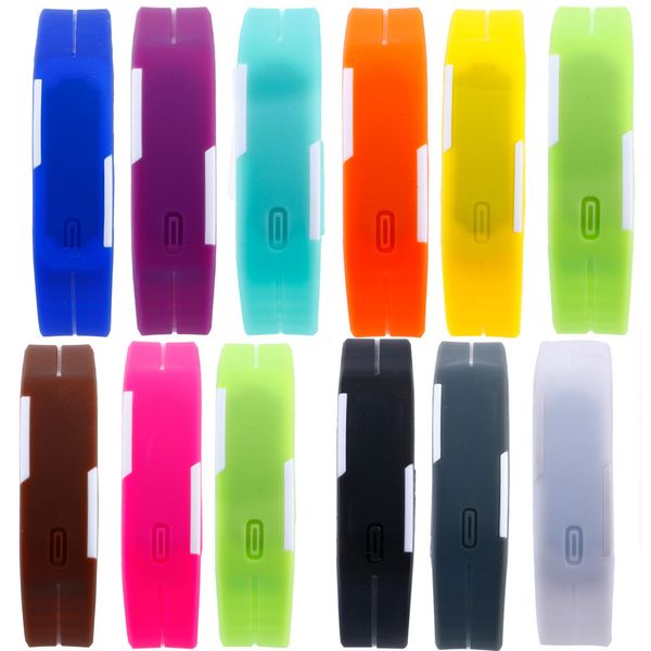 

2018 led digital sports child watch candy color kid children watches birthday gift for boy girls watch rubber led kids watches, Slivery;brown