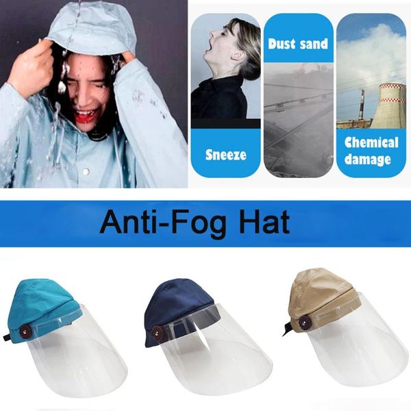 

анти-плевок защитная остроконечная шляпа пылезащитная крышка бейсбольная регулируемая крышка анти-туман пылезащитная изолированная хлопчатоб, Blue;gray