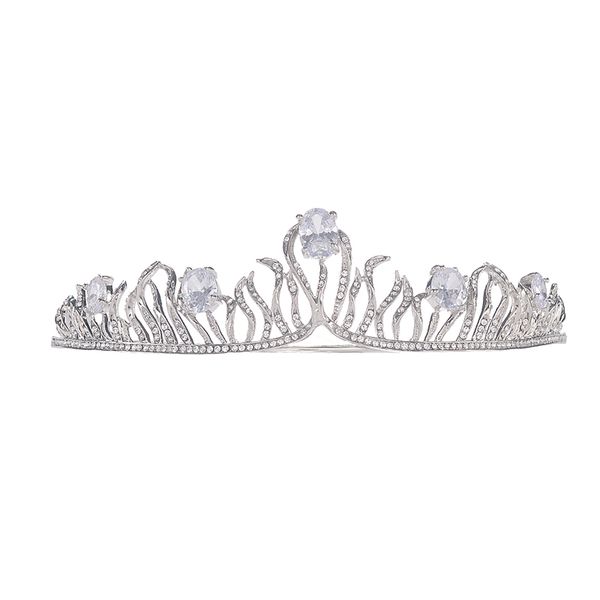 

eseres vintage baroque silver crystal tiara princess women accessories bridal headbands wedding jewelry, Golden;white