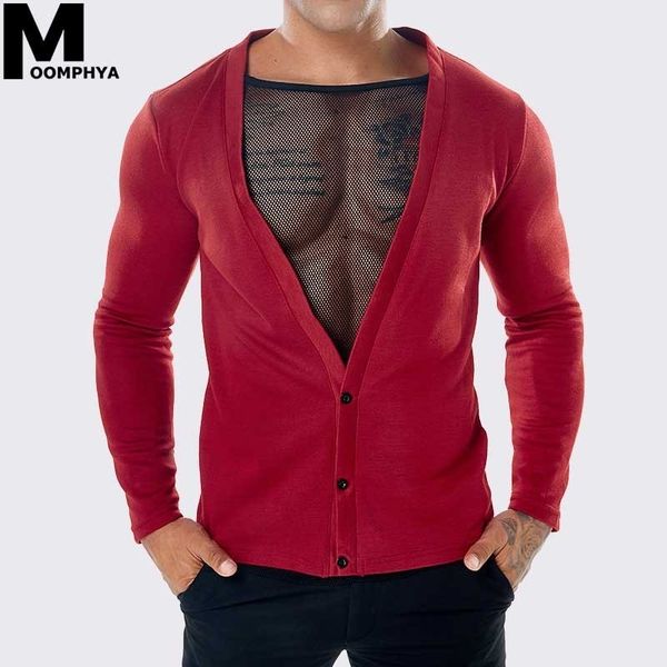 

2019 streetwear hip hop deep v-neck cardigan men sweater net false two pieces knitted sweater men pull homme, White;black