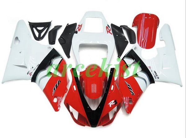 

new abs motorcycle full fairings kit fit for yamaha yzf-r1 r1 1998 1999 98 99 bodywork set custom red white glossy