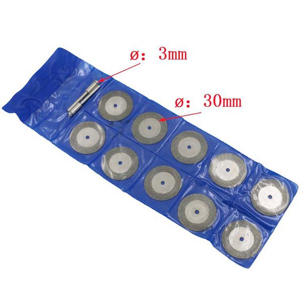 

10 pcs/ set 30mm diamond coated rotary cutting cut off blade wheels disc kits new ac889