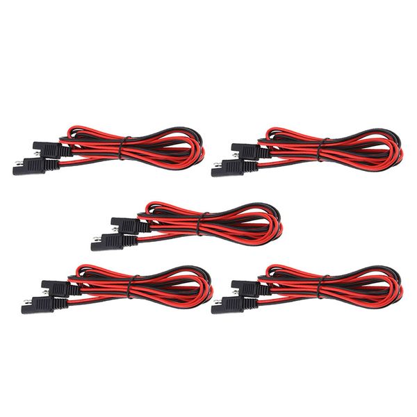 

5 pack of 18awg solar battery sae plug male to male harness extension adapter cable 2meter/6.6ft